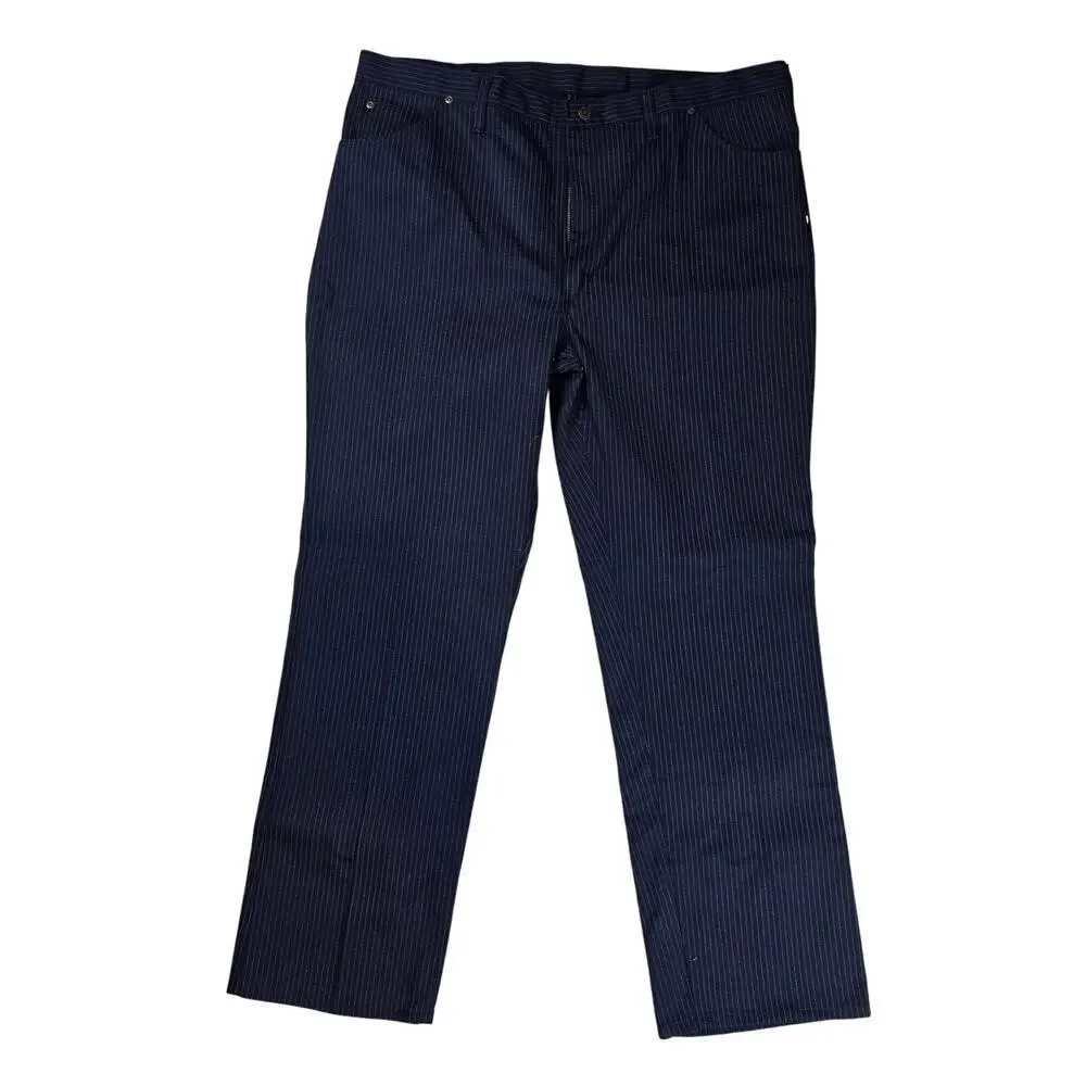 Vintage Wrangler Mens Blue Pinstriped Talon Pants Size 42 Regular NWOT